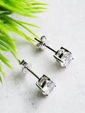 Sosie Designs -  #1950-1 Silver CZ Round Studs Earrings - Clear