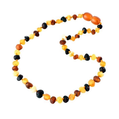 The Natural Amber - Raw multi Baroque Polished Baltic Amber Beads Necklace  : Pop / 11"