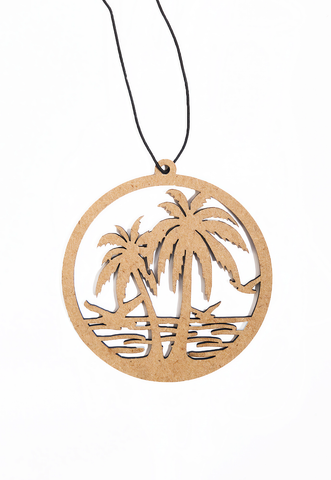 Fresh Fresheners - Beach Palm Trees Wooden Air Freshener Pack of 8
