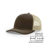 Bigfoot, Sasquatch on Richardson 112 Trucker Hat: Caramel/Black