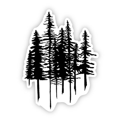 Big Moods - Trees Nature Sticker (Black and White) High quality and durable vinyl, indoor and outdoor use • Waterproof and weatherproof