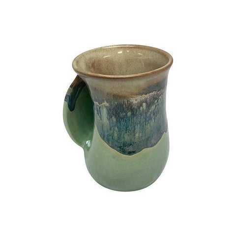 Clay in Motion - The Original Handwarmer Mug: Mountain Meadow / Left Hand