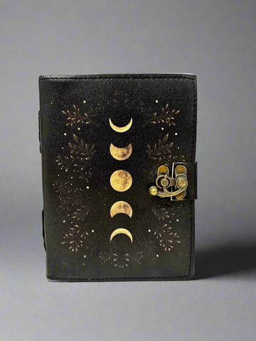 SunlitSage - Moon Journal |  Leather Journal | Blank Vintage Notebook