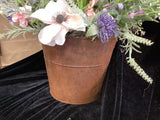 Flower Arrangement in a Rusty Tin Bucket by Lisa
