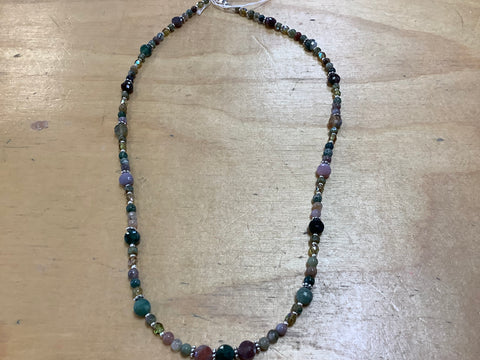 Earth tones beaded necklace by Caitlyn