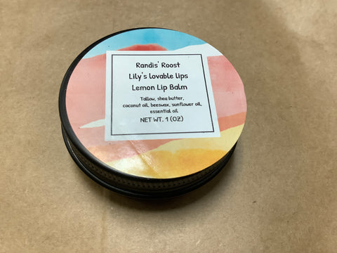 Lily’s  Lovable lips Lemon Lip Balm by local artist Lily  R.