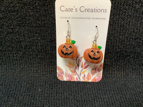 Round Jack- O- Lantern Earrings by Caitlin