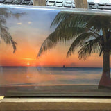 Sunsets on beach on canvas