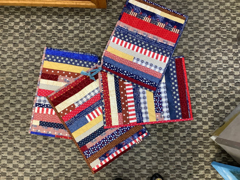 Set of Four Patriotic Patterned Placemats by Carol