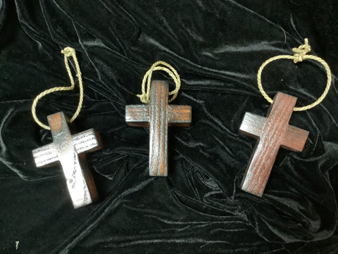 Small Wood Cross 41/2”x3”x1 1/2” by Rob. (Choice of one)