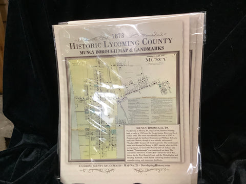 1873 Historic Map of Muncy Borough by Elaine