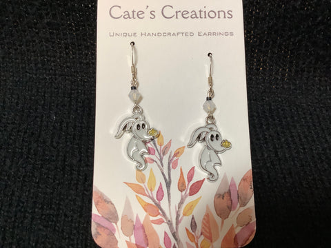 Zero the Ghost Dog Earrings by Caitlin