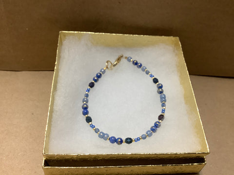 Beaded Blue  Bracelet by Caitlin