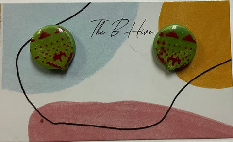 Clay Red and Green Design Studs by Barbie