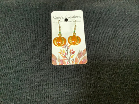 Orange and Gold Pumpkin Earrings by Caitlin