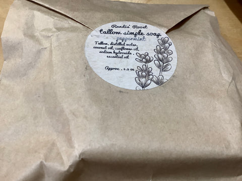 Tallow Simple Soap Peppermint by local artist Lisa R.