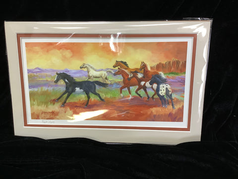 Matted Painting “Running Free” by Deb