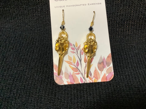 Steampunk Bird Beak Plaque Doctor Earrings by Caitlin