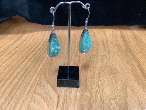 Silver Jade Quartz Drop Earrings