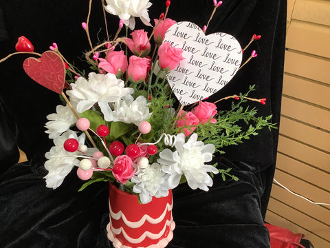 Valentine Silk Flower Arrangement by Lisa