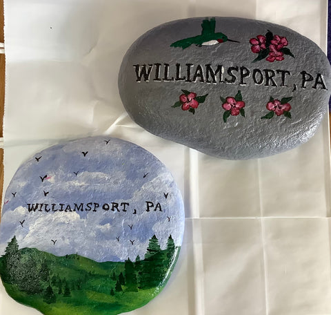 Large Hand-painted Williamsport Rocks by Cecelia (one per purchase)