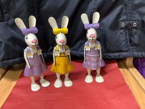 Small Recycled Tin Girl Rabbit (3 choices, 1 per purchase)