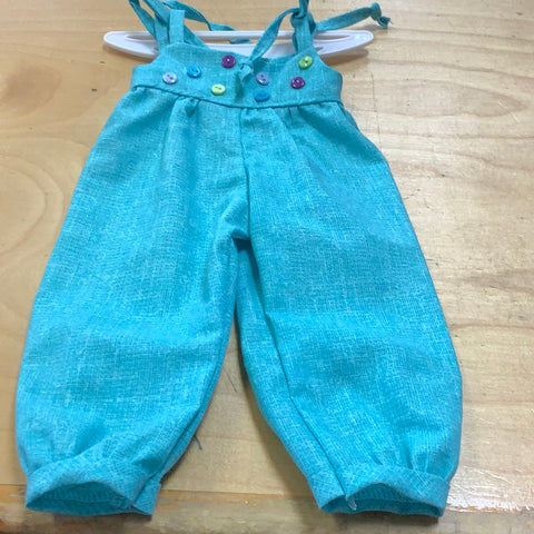 Teal Jumpsuit with Colorful Buttons for AG Doll or Various Dolls by Local Artist Carol