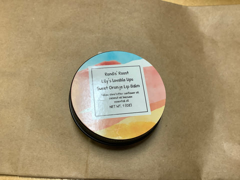 Lilly’S Lovable lips Sweet Orange Lip Balm by local artist Lilly R.