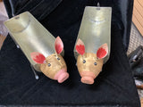 Recycled Metal “Milo” Pig Planter