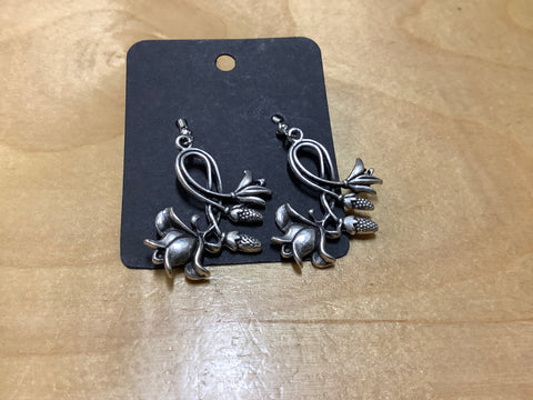 Flower with Acorn Earrings by Jen G