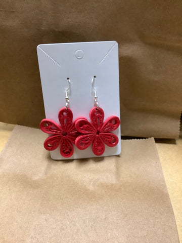 Quill art Red snowflakes made by local artist Autumn