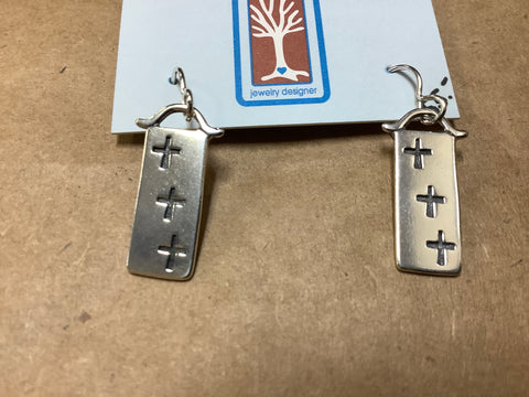 Sterling Silver 3 cross earrings by Artisian Mary Kay