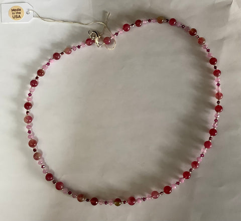 Pink Gemstone Necklace by Caitlin