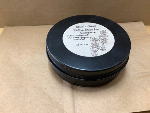 Tallow Lotion Bar Lemon grass by local artist Lisa R.