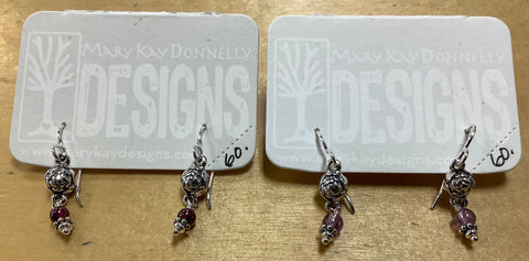 Rosebud Earrings with various stones by Mary Kay Donnelly