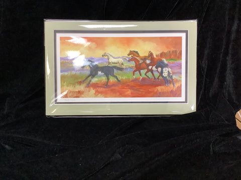 Matted Painting “Running Free” by Deb