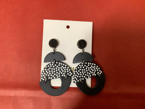Black and White Polka Dot Earrings
