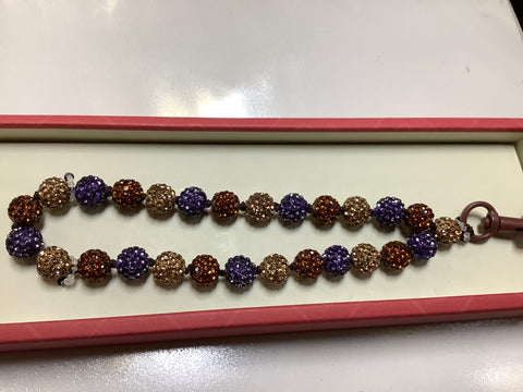 VB Beaded Phone Wristlet Cinnamon and Violet