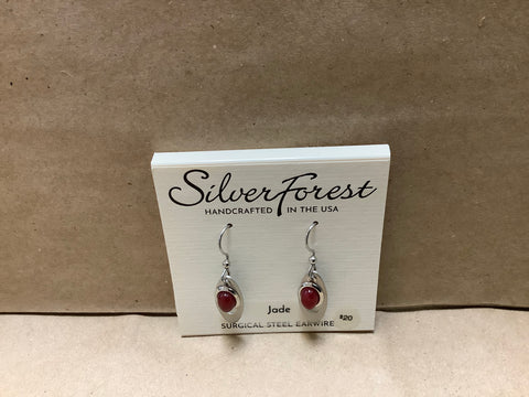 NE-1838c Silver Forest Silver Open Long Oval and Cabachon