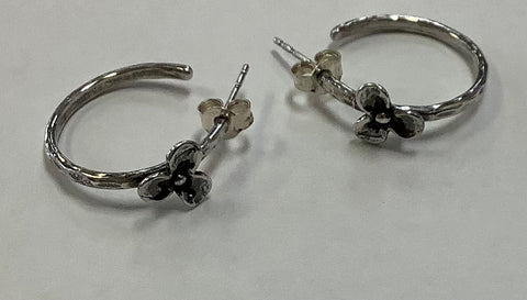 Sterling silver flower hoops by MKD