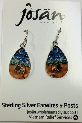 Camping in a tent Earrings