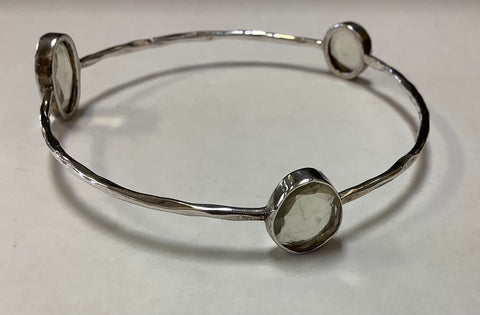 Sterling silver bangle with quartz MKD