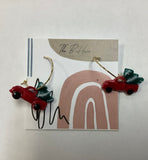 Red truck w/ tree earrings by Barbie