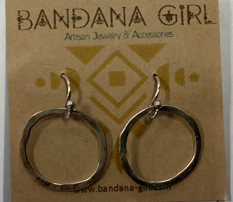#848 Bandana Girl Silver Earrings