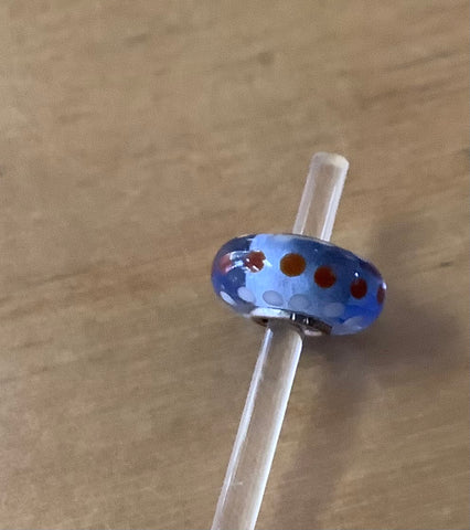 Unique Trollbead Blue with brown dots