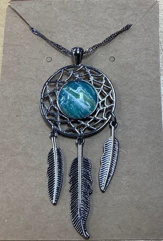 Dreamcatcher painted pendant by Ginger Art