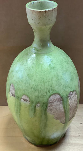 Green/Tan Vase by Worth