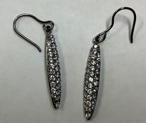 Sterling Silver Earrings with Tiny Rhinestones by MKD