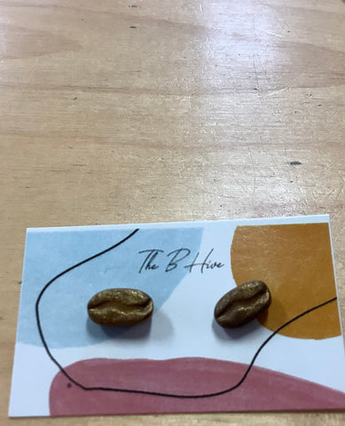 Clay Coffee Bean Earrings by Barbie