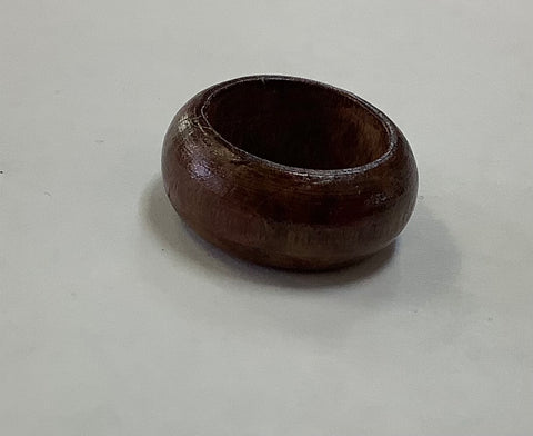 Wooden ring brown w/ red size 5